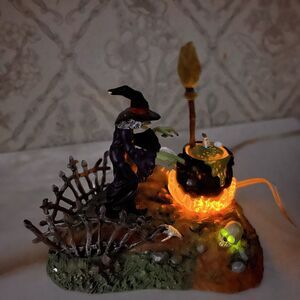 Vintage 2001 Department 56 Halloween Hocus Pocus Witch Village Accessories WORKS